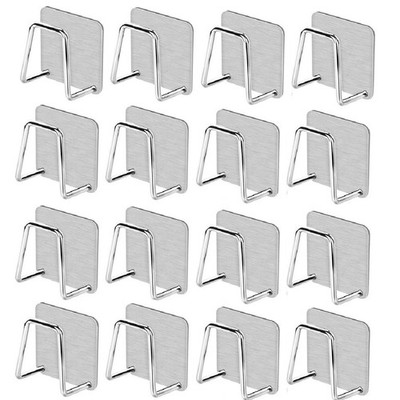 16Pcs Adhesive Sponge Holder Sink Caddy for Kitchen Accessories Stainless Steel
