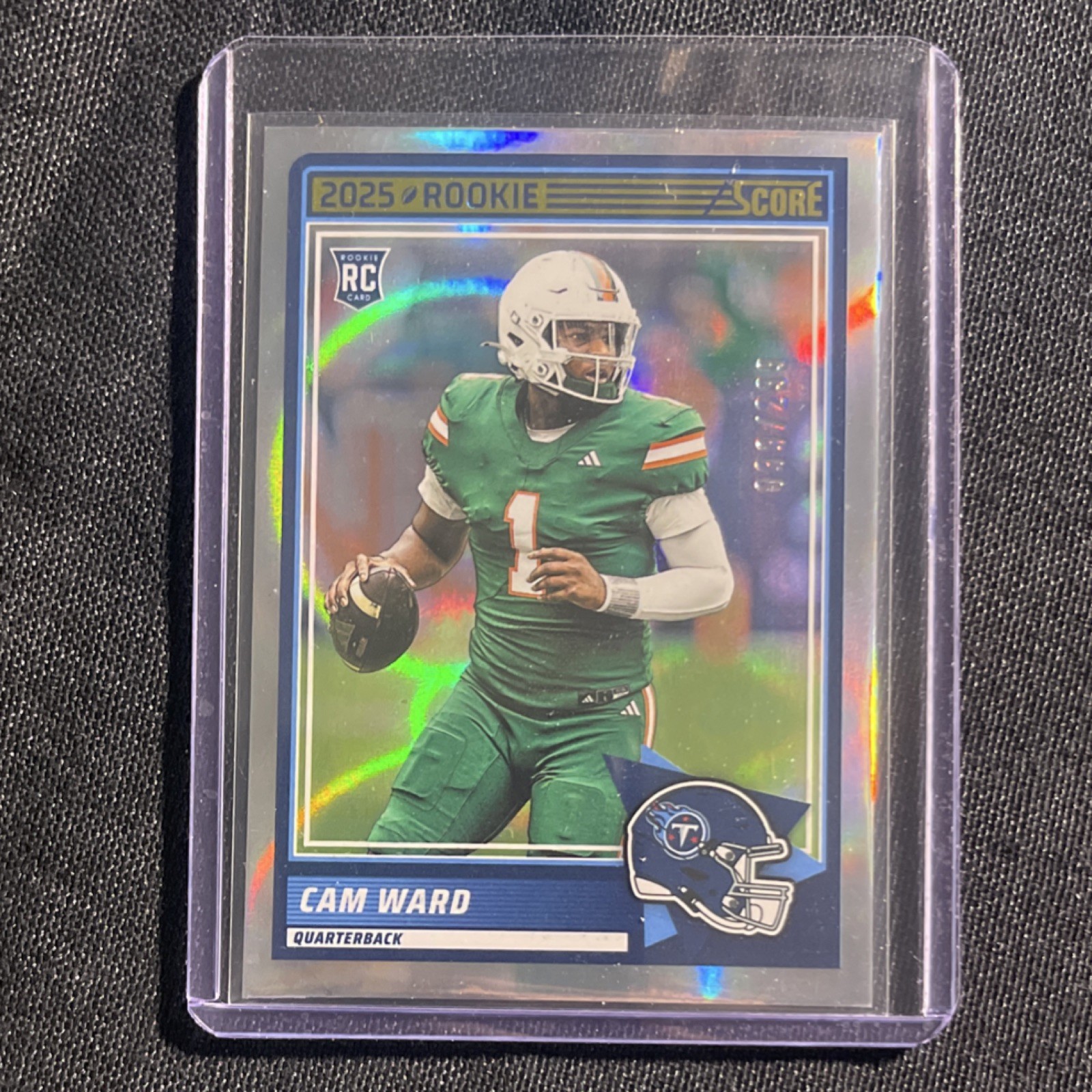 2025 Panini Score Cam Ward (RC) Circular Parallel /299 #13 Tennessee Titans