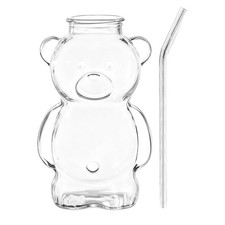 Cute Glass Cups Bear Clear Tumbler With Straw Cute Glass Cups Coffee