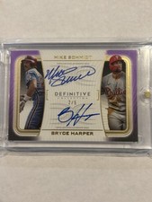 2023 Topps Definitive Mike Schmidt Bryce Harper Purple Dual Auto SSP #2/5 Phils