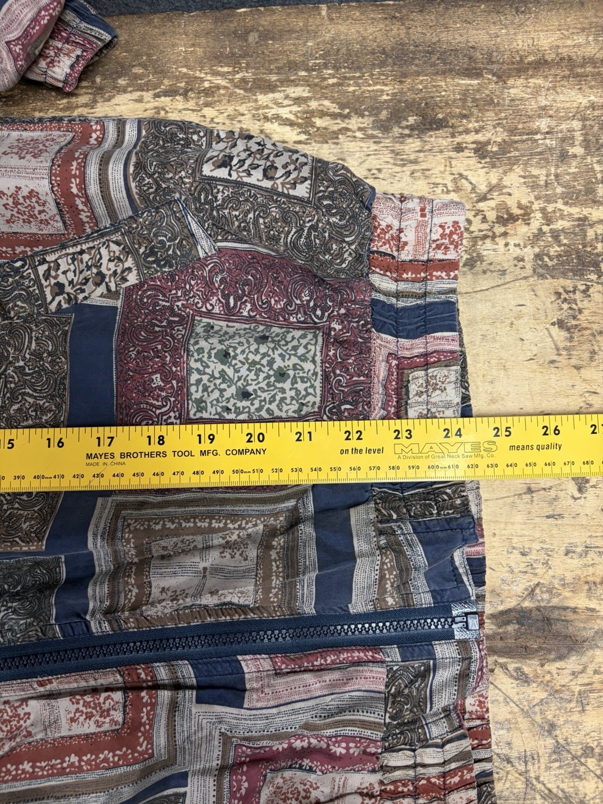 Bogari Silk Patchwork Zip Jacket Multicolor Vinta… - image 9