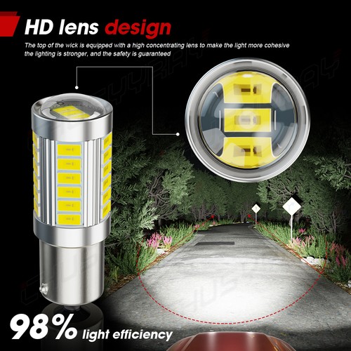 2x 6000K White LED for MTD lawn tractor head light 1156 bulbs mower - Picture 7 of 10