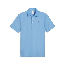 PUMA X Ptc Jacquard Short Sleeve Polo Shirt Mens Blue Casual 62396402