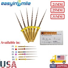 6Pc Dental Endo X-Pro Gold Taper Endodontic Niti Rotary Root Canal Files 25/31MM