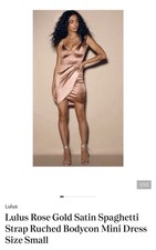 Lulus Rose Gold Satin Spaghetti Strap Mini Dress Size S