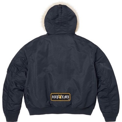 Supreme Playboy Hooded MA-1 Navy Faux Fur Trim Men's | eBay