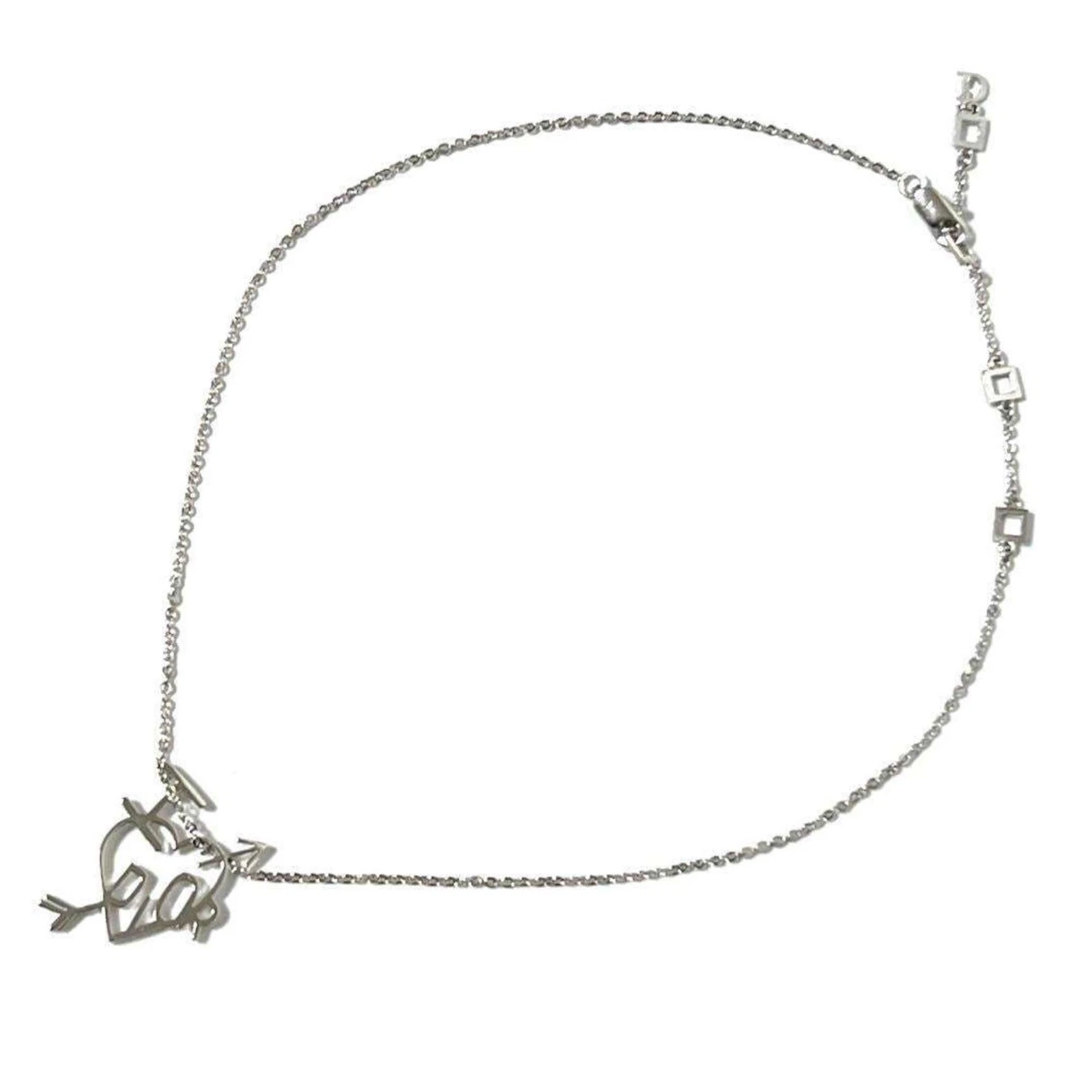 Collier Dior en métal argenté bijou authentique
