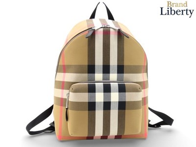 BURBERRY JEFF Check Backpack Taupe Brown Canvas 8084550 | eBay