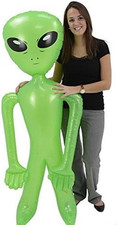 LOT of 2 Huge 72" Green Alien INFLATE Inflatable 6 FEET Blow up Prop Gag Gift