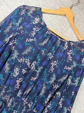 Lane Bryant Floral Chiffon Smocked Waist Dress Size 14