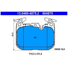 ATE Bremsbelagsatz Bremskl�tze vorne 34112284969 34116878882 24777005
