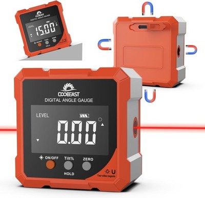 ''Digital Angle Finder Magnetic, Rechargeable Digital Angle Gauge, Mini Protracto