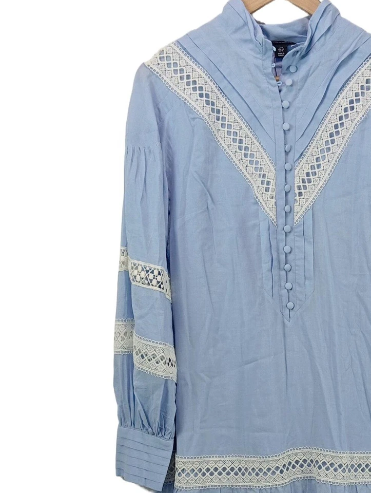 KAREN MILLEN Robe t-shirt Dames Robe T EU 42 bleu style décontracté - Photo 3/4