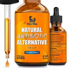 Cat Antibiotic to Help with Cough  Allergies   2 Fl Oz, Bright orange