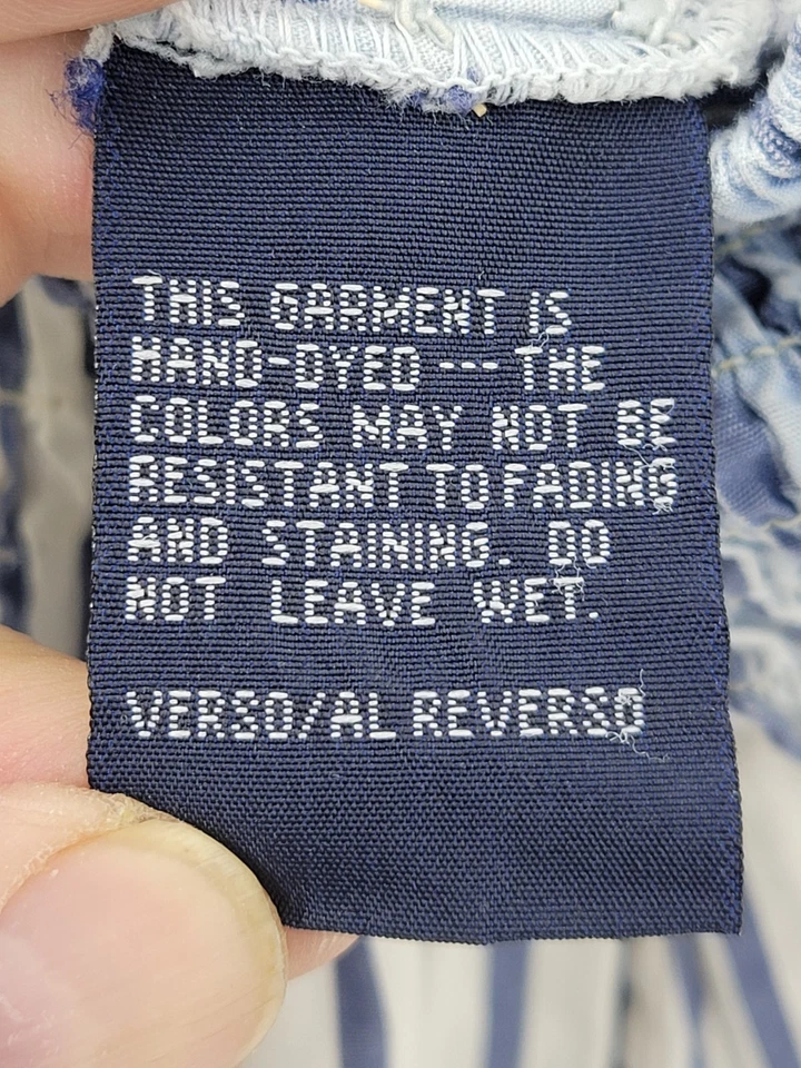 Tommy Hilfiger Falda Mujer 2 Azul Blanco Rayas Ombre Cintura Calada Y2K Años 90 Boho Foto 4 de 4