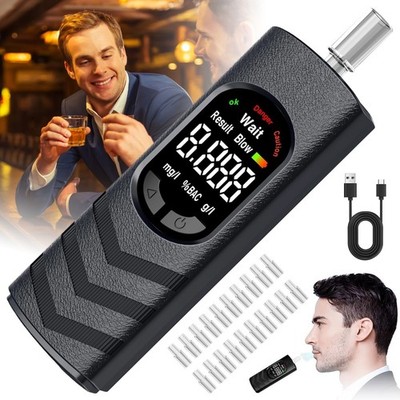 Alkoholtester Promilletester Alkomat Alcohol Tester Breathalyzer & 20 Mundstücke