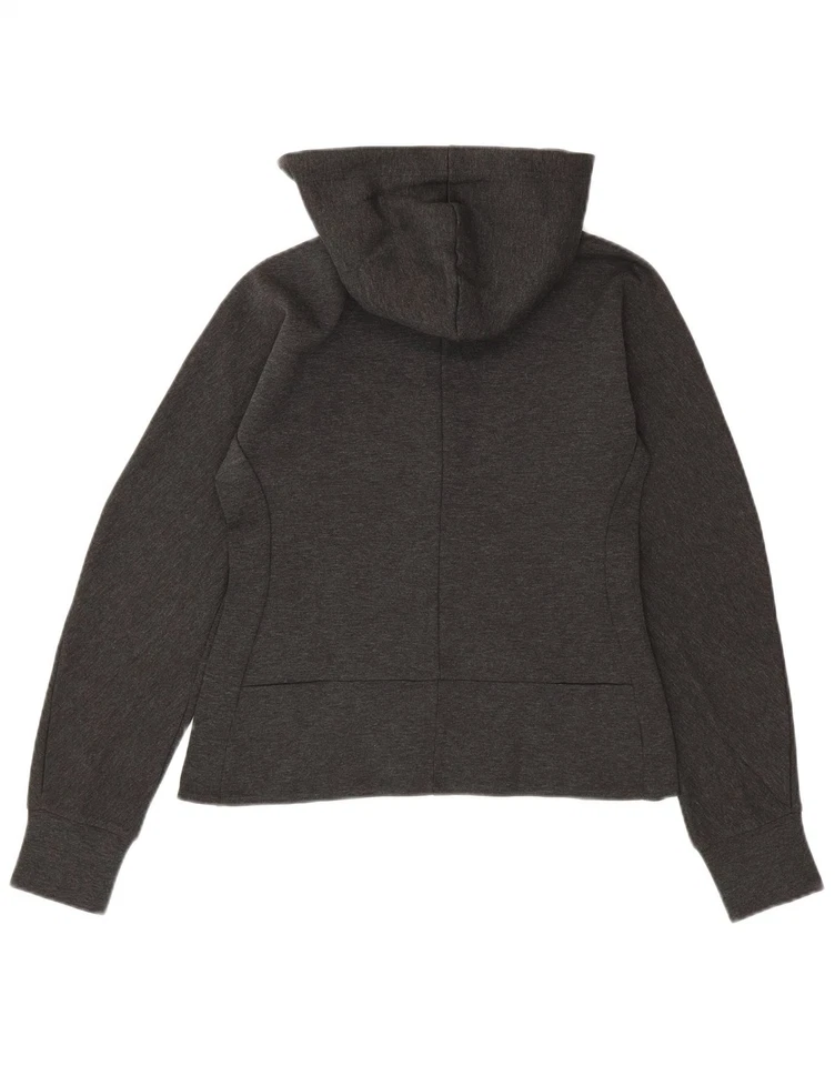 Suéter con Capucha ADIDAS Para Mujer Crop Gran Tamaño Cremallera Reino Unido 8/10 Pequeño Gris Algodón BK15 Foto 2 de 3
