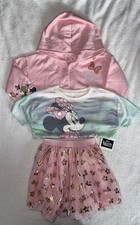 Size 6X  Minnie Mouse  Girls 3-pc Pink Zip Hoodie Tee  Tulle Skirt Set