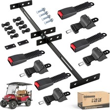 Universal Retractable Golf Cart Seat Belt Kit with Bracket for Yamaha EZGO,Club