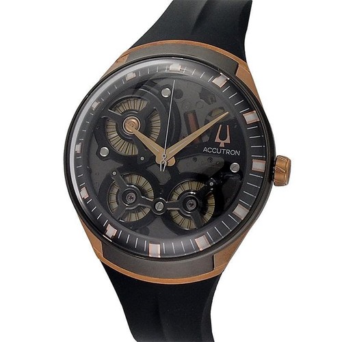 Bulova Accutron DNA Men’s Quartz Watch SS Black Silver 2ES8A002