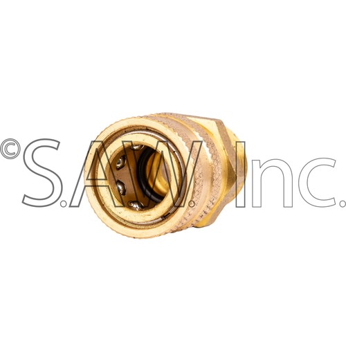 24.0447 MTM Hydro OEM Brass 3/8" Female Quick Connect and Male M22 Hose Adapter - Picture 2 of 4