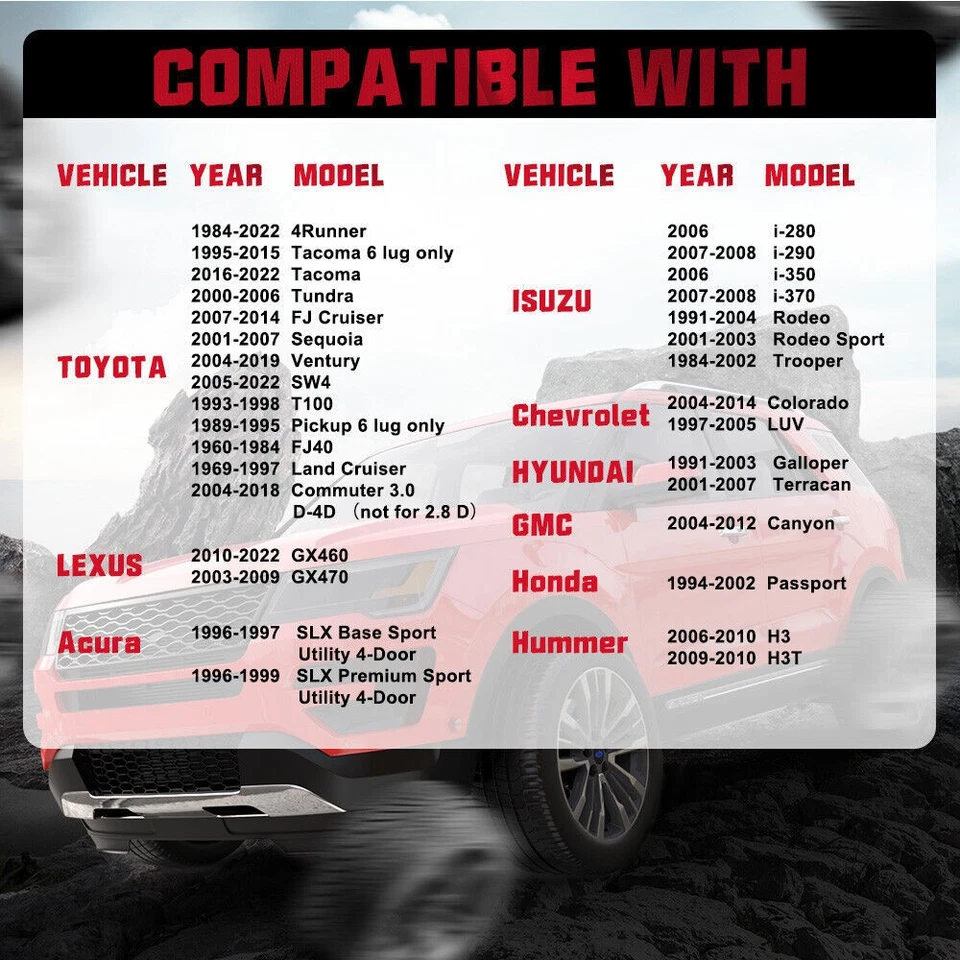 4PCS 2" 6x5.5 6x139.7 12x1.5 Wheel Spacers for 2004-2012 Chevrolet Colorado - Image 3 of 4