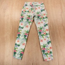 vtg y2k usa made AMERICAN APPAREL floral print skinny stretch jeans sz 26 24x27