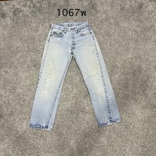 Levi 501 Vintage 80 USA Selvedge Redline actual 29x27 Light Blue Distressed