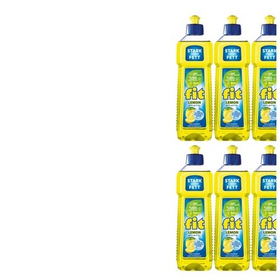 6x500ml Fit Spülmittel Geschirrspülmittel Lemon | Hohe Spülkraft | Stark g. Fett