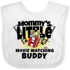 Inktastic Mommys Movie Watching Buddy Baby Bib Movies Tv Childs Lover Clothing