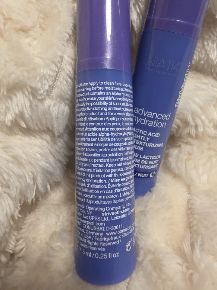 2 sueros nocturnos StriVectin Advanced Hydration ácido láctico .25 oz nuevos sin caja Foto 3 de 3