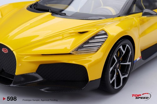 Top Speed 1:18 Bugatti W16 Mistral Yellow TS0598 - Picture 5 of 9