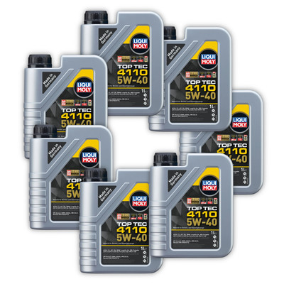 7x 1L LIQUI MOLY 21478 Motoröl Top Tec 4110 5W-40 Engine Oil Motor