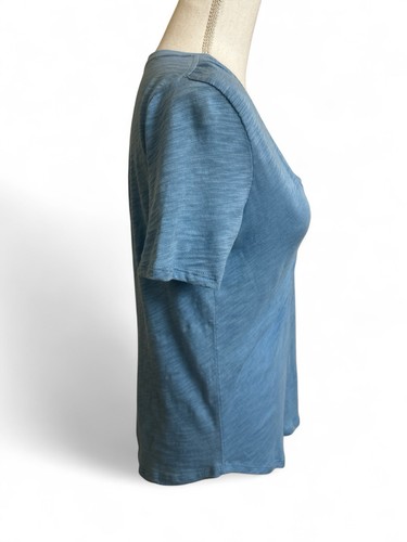ATM Women's S Blue Slub Jersey Classic Short Sleeve V-Neck Tee T-Shirt - 第 3/7 張圖片