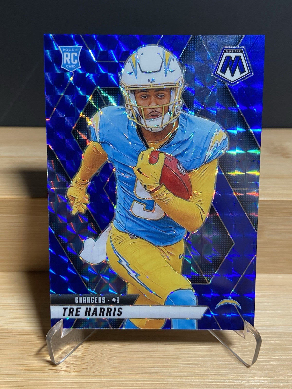 2025 Panini Mosaic Tre Harris BLUE MOSAIC PRIZM /99 #326 CHARGERS RC RARE SSP