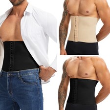 Mens Abdomen Reducer Sauna Body Shaper Fitness Sweat Trimmer Belt Waist Trainer