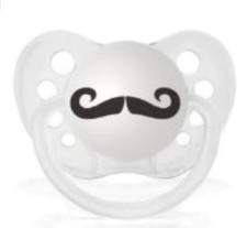Slogan Dummy Pacifier Mustache Clear Personalized Pacifier