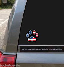 AMERICAN DOG PAW CAR DECAL STICKER Lab Husky Pitbull Bulldog Shepard Pointer USA