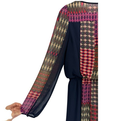 Anthropologie Maeve Rosalie Boho Patchwork Peasant Dress XS - Picture 9 of 12