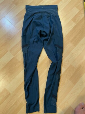 LULULEMON HIGH TIMES TECH MESH FULL LEGGINGS  SIZE 4 ALBERTA LAKE TEAL