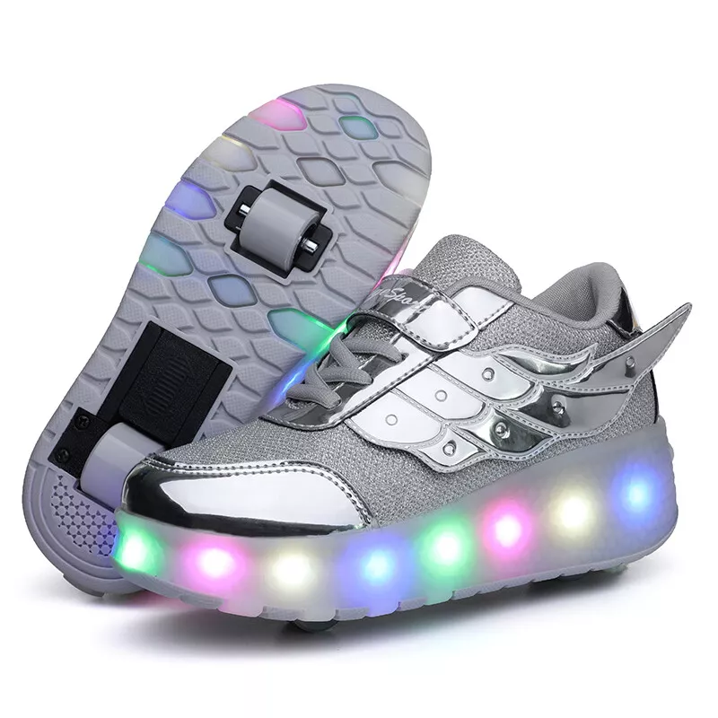 Girls Boys Led Roller Shoes Kids Flashing Wheels Rollers Sneakers
