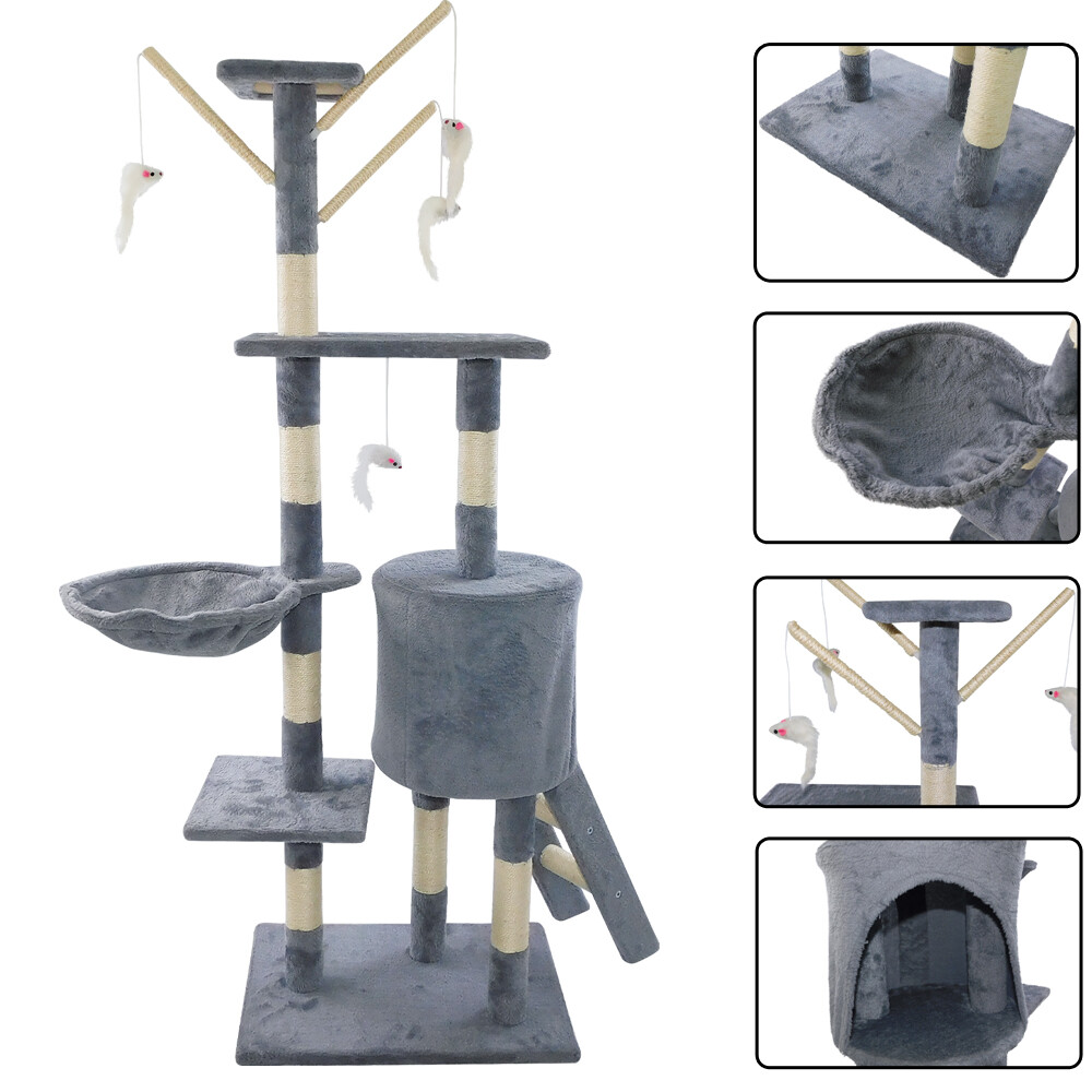 Cat Tree Cat Tower Cat Condo with Scratching Posts & Ladder for Cats Kittens - Image 2