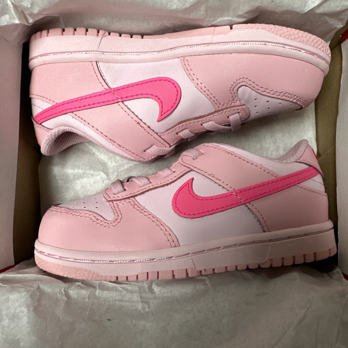 New Nike Dunk Low Triple Pink TDE DH9761-600 Size 10C Kids