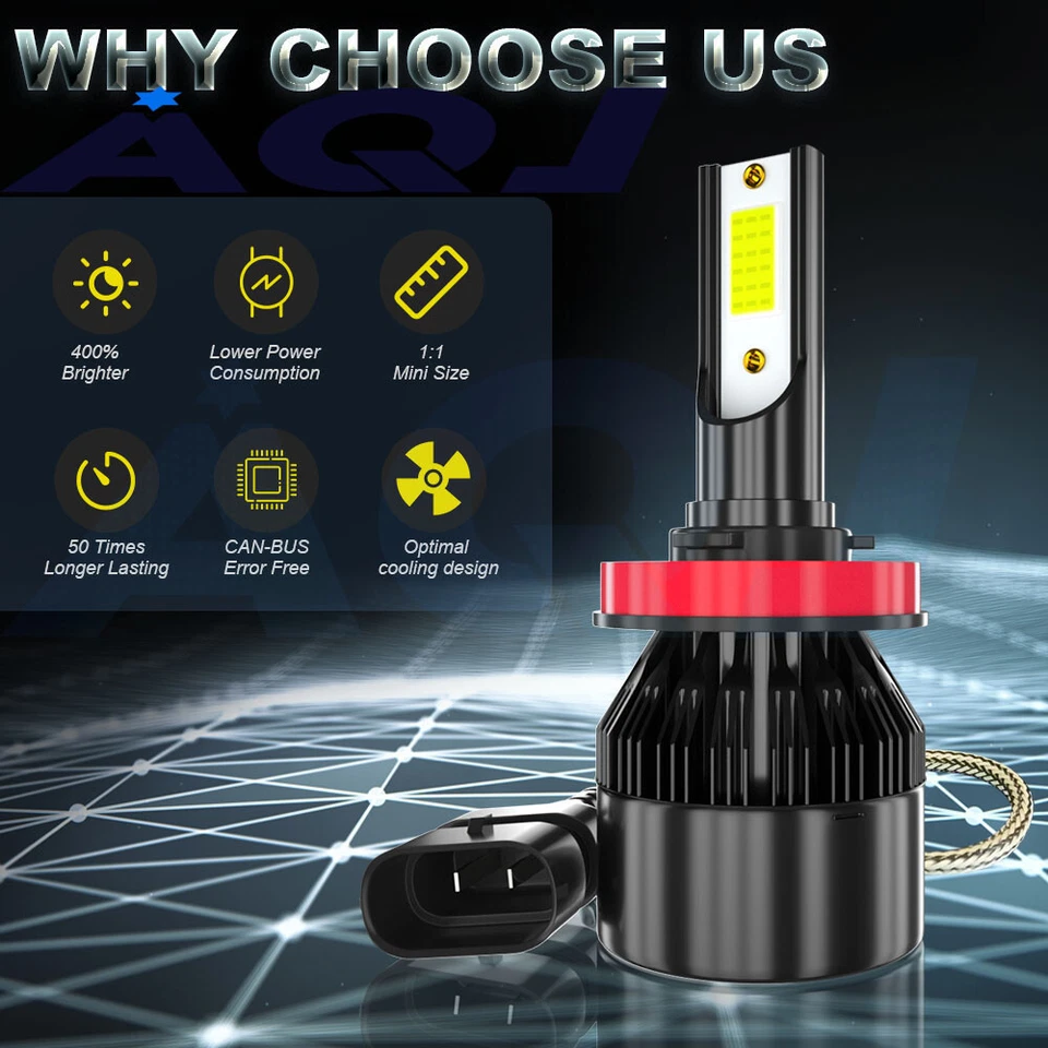 Kit de bombillas de faros LED H11 6000K para MITSUBISHI i-MiEV 2012-2017 haz bajo Foto 2 de 4