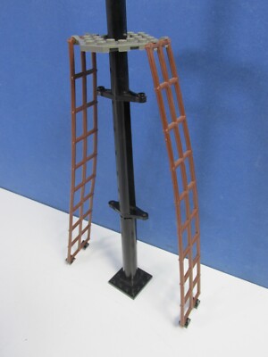 LG vintage LEGO pirate boat SHIP complete black MAST RIGGING CROWS