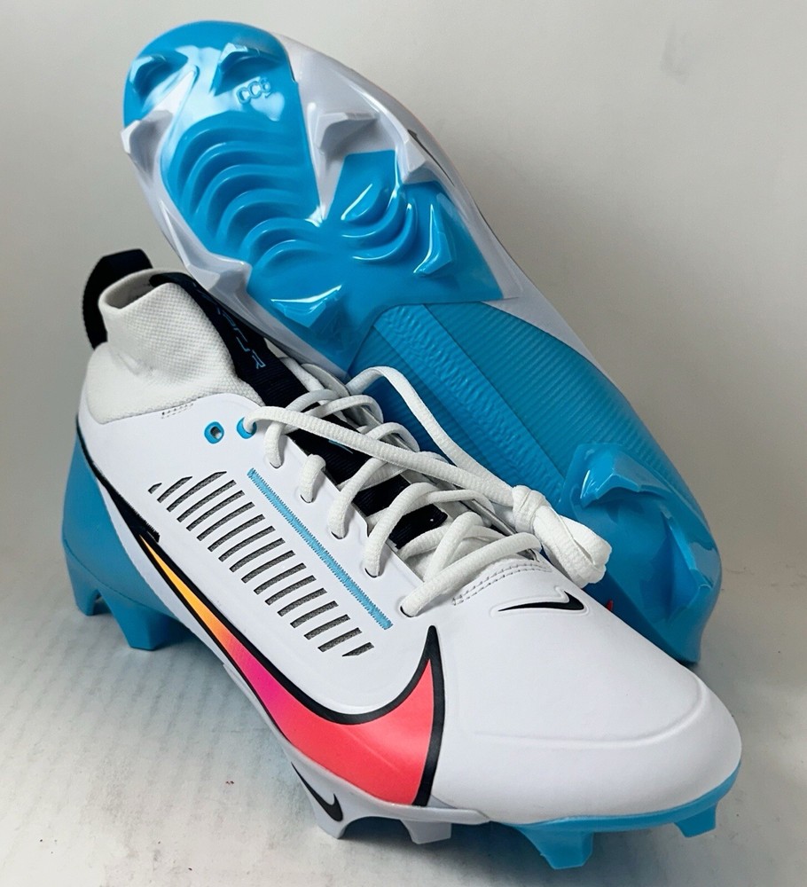 Nike Vapor Edge Pro 360 2 White Baltic Blue Football Cleat DA5456-101 Size 11-13