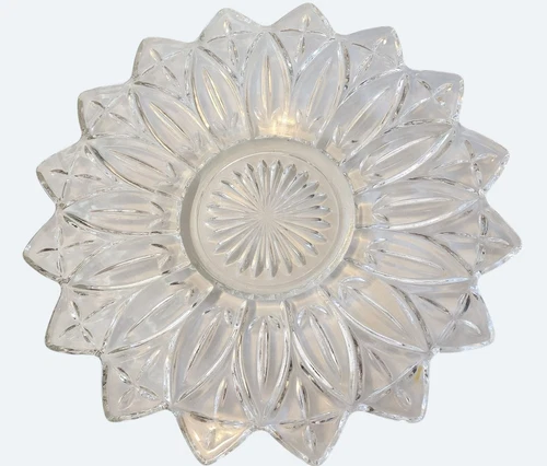 Federal Glass "Petal Clear" Platter 11.5" Round Vintage Serving Tray