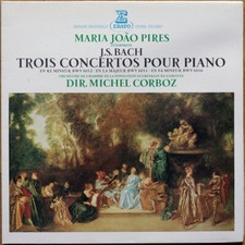 BACH • 3 CONCERTOS POUR PIANO 1 & 4 & 5 • PIRES • CORBOZ • LP • EX/NM- • ERATO