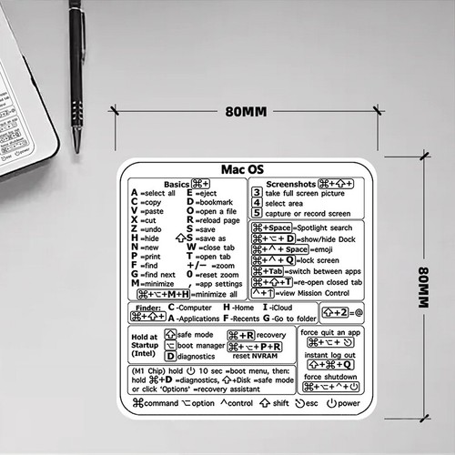 Reference Keyboard Shortcut Sticker Adhesive For PC Laptop Desktop - Photo 3/16