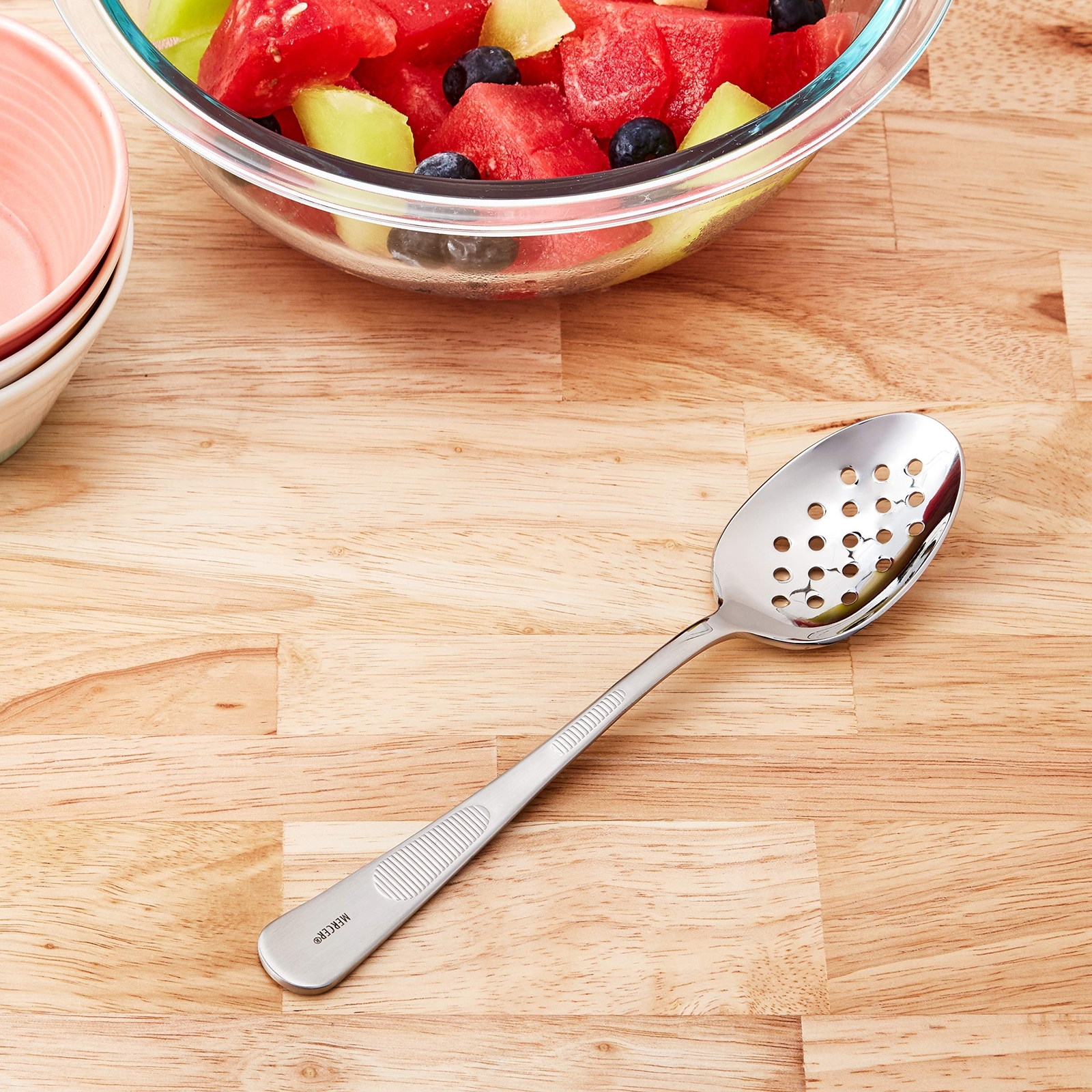 Mercer Culinary 7-8 Inch, Silver Plating Spoon, Perforated Bowl, 7 7-8-Inch, ...